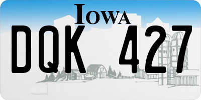 IA license plate DQK427