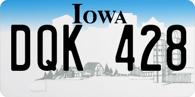 IA license plate DQK428