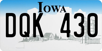 IA license plate DQK430