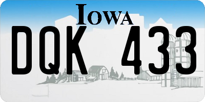 IA license plate DQK433