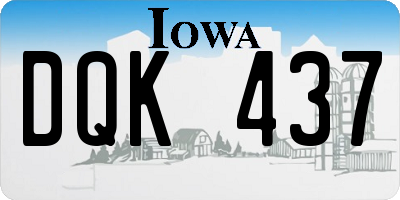 IA license plate DQK437