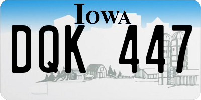 IA license plate DQK447