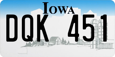IA license plate DQK451