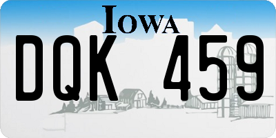IA license plate DQK459