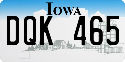 IA license plate DQK465