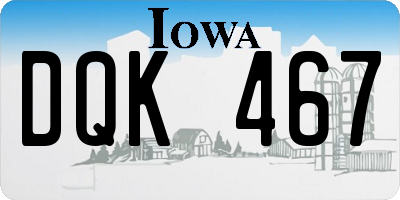 IA license plate DQK467