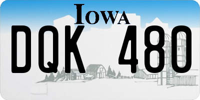 IA license plate DQK480