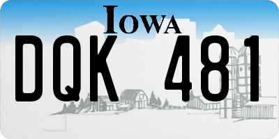IA license plate DQK481