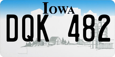 IA license plate DQK482