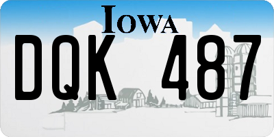 IA license plate DQK487
