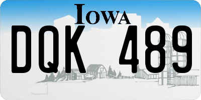 IA license plate DQK489