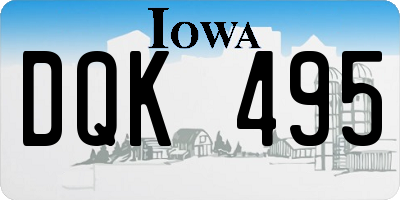 IA license plate DQK495