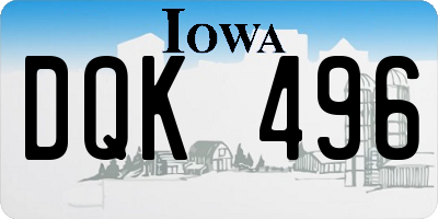 IA license plate DQK496