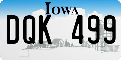 IA license plate DQK499