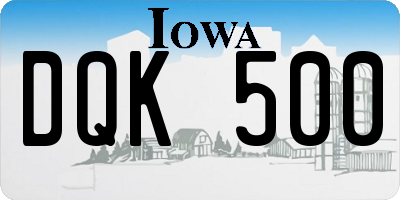 IA license plate DQK500