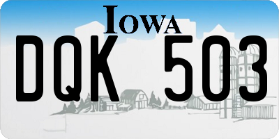 IA license plate DQK503