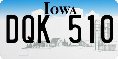IA license plate DQK510