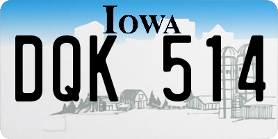 IA license plate DQK514
