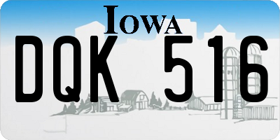IA license plate DQK516