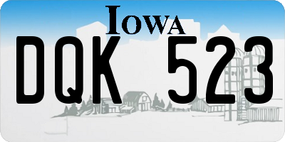 IA license plate DQK523