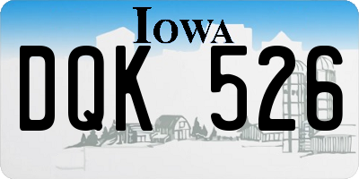 IA license plate DQK526