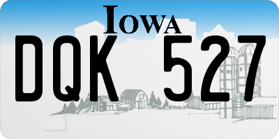 IA license plate DQK527