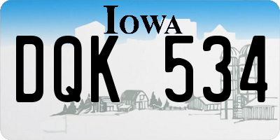 IA license plate DQK534