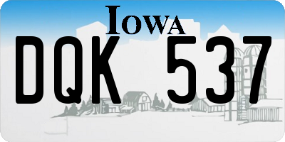 IA license plate DQK537