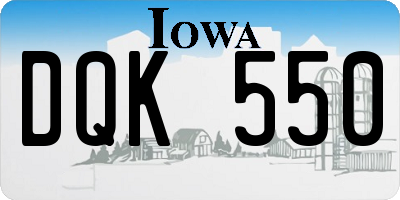 IA license plate DQK550