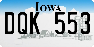 IA license plate DQK553