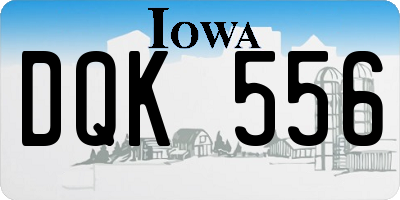 IA license plate DQK556