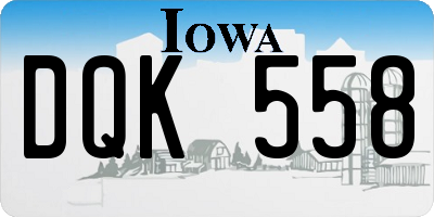 IA license plate DQK558