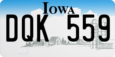 IA license plate DQK559