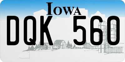 IA license plate DQK560