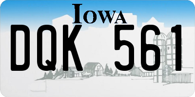 IA license plate DQK561
