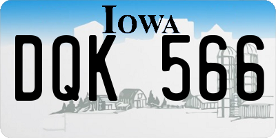 IA license plate DQK566