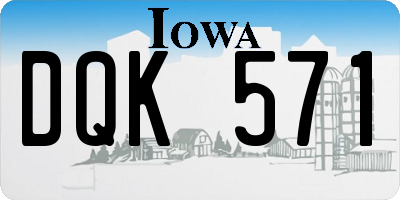 IA license plate DQK571