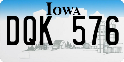 IA license plate DQK576