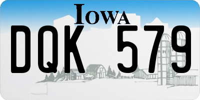 IA license plate DQK579