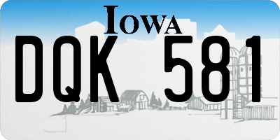 IA license plate DQK581