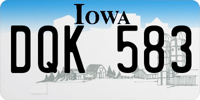 IA license plate DQK583