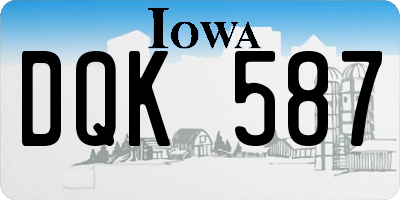 IA license plate DQK587