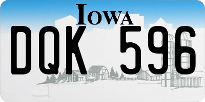 IA license plate DQK596