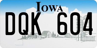 IA license plate DQK604