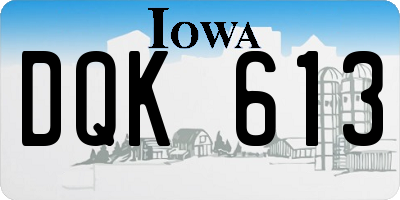 IA license plate DQK613