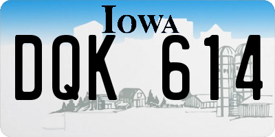 IA license plate DQK614