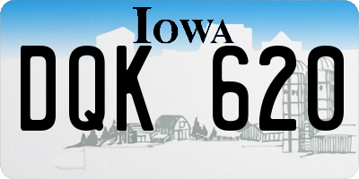 IA license plate DQK620