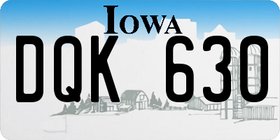 IA license plate DQK630
