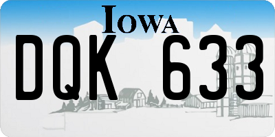 IA license plate DQK633
