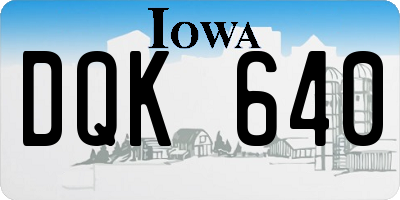 IA license plate DQK640